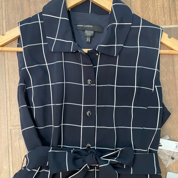MAGGY LONDON Courtney Windowpane Midi Shirtdress - Picture 12 of 13